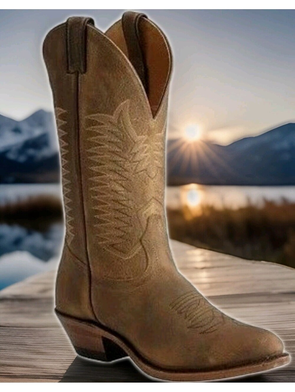 Boulet HillBilly Golden Brown Western Cowboy Boots Men 8 X-Wide Thunderbird Wing